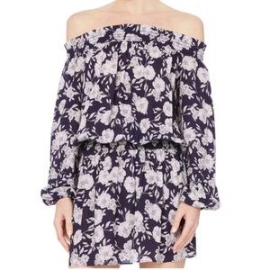 NWT Intermix Size P (XS) Emily Off Shoulder Floral Smocked Mini Dress